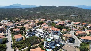 Aerial view - SandBeach Apartment - Modern apartment 700 meters from paradise beach (Golfo Aranci)