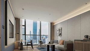 Phòng Suite Premier, 1 giường cỡ king, quang cảnh thành phố | Phòng khách