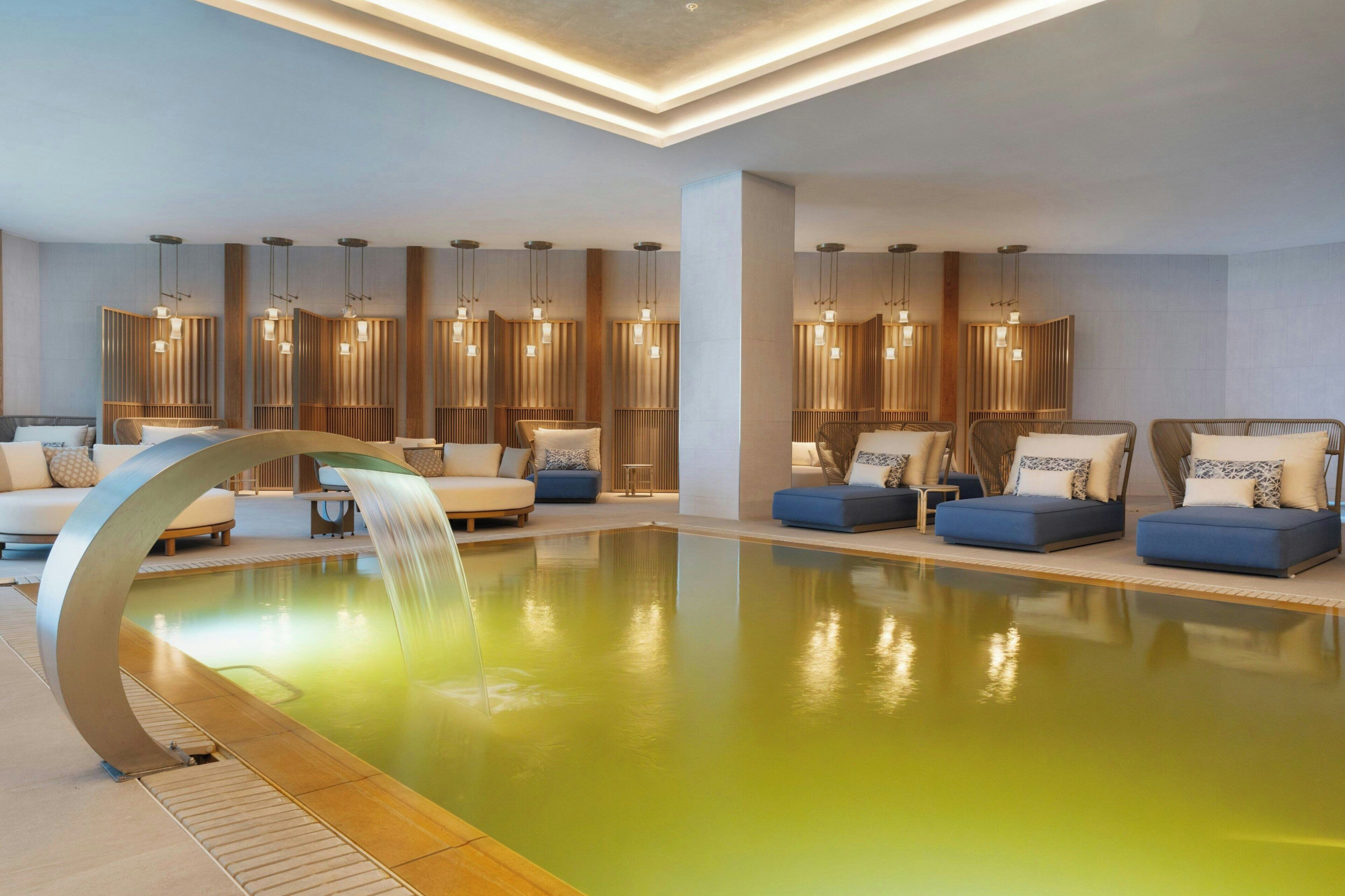 4 indoor pools, seasonal outdoor pool, pool umbrellas