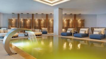 4 indoor pools, seasonal outdoor pool, pool umbrellas