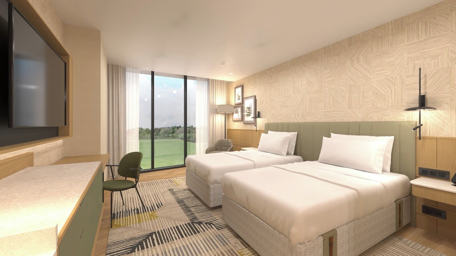 Classic Room, 2 Double Beds, Balcony, City View