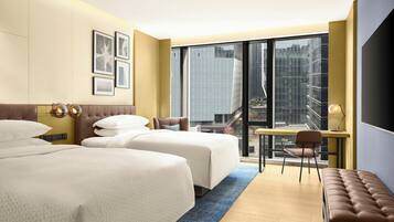 Classic Room, 2 Double Beds, City View | Blackout drapes, free WiFi, bed sheets