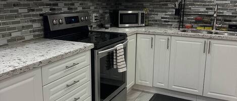 Microwave, oven, stovetop, dishwasher