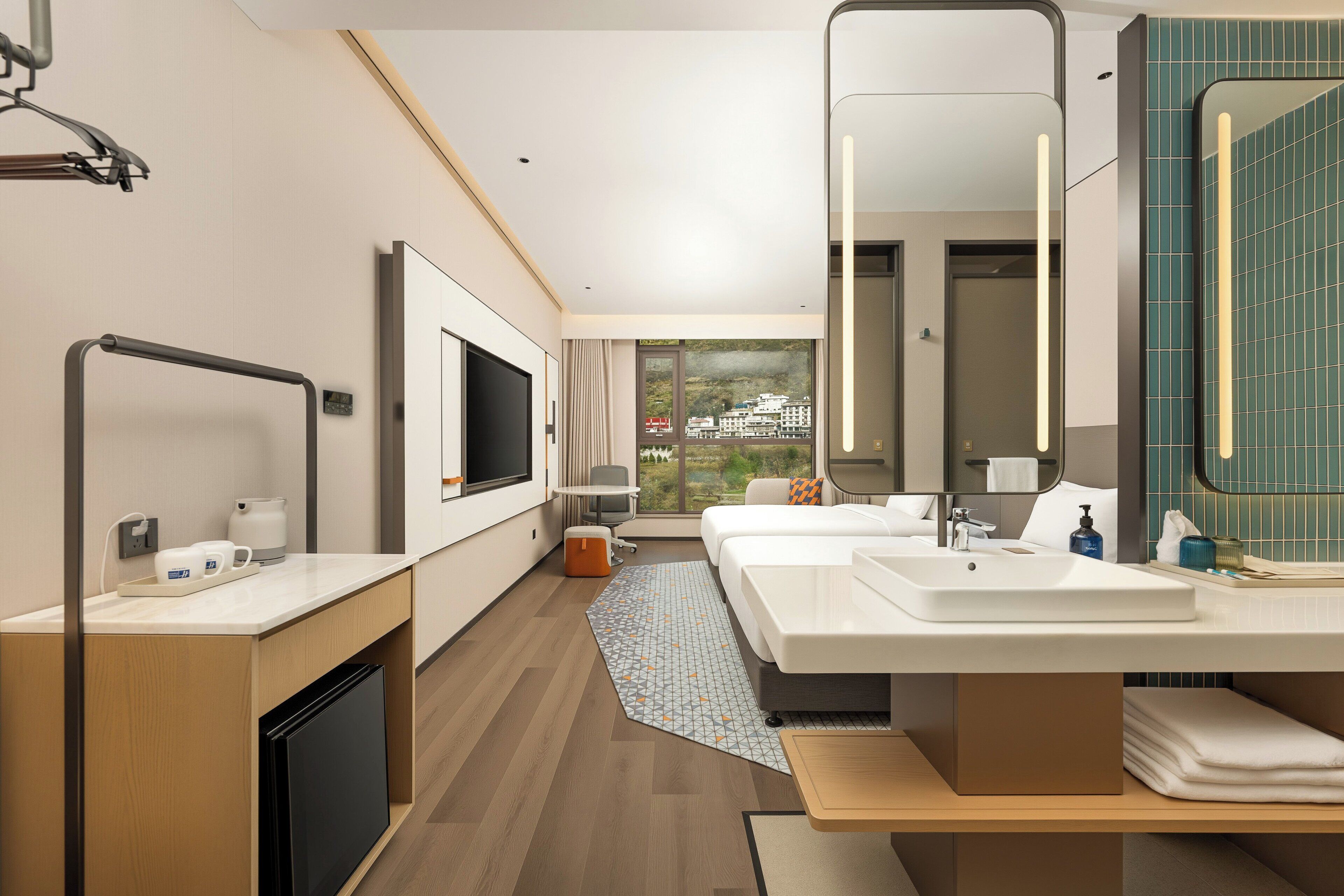 Chambre Standard, 2 lits doubles, vue fleuve