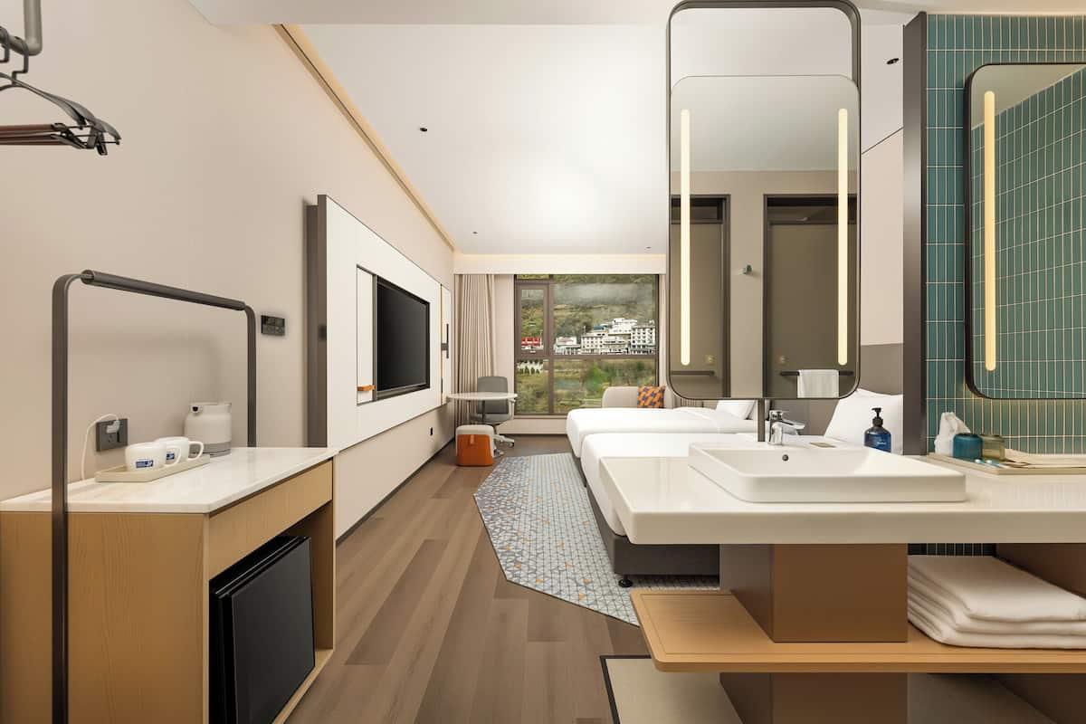 Chambre Standard, 2 lits doubles, vue fleuve