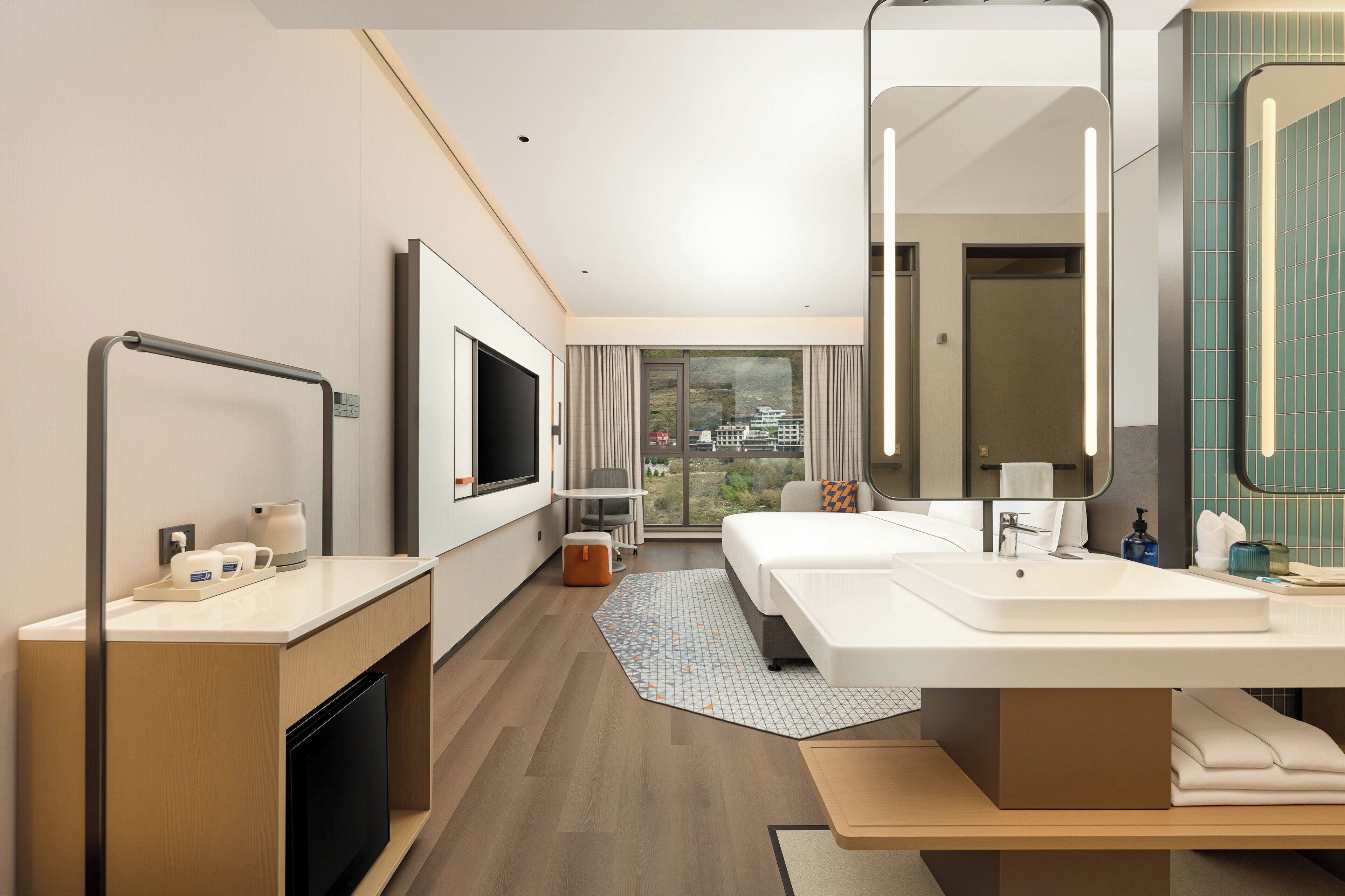 Chambre Standard, 1 très grand lit, vue fleuve