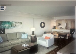 Living area - Ocean Front View Hilton Head Island 2 bedroom Condo sleeps 8 w/ Golf access (Hilton Head Island)