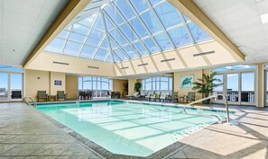 Indoor pool - Oceanfront Luxury on the Boardwalk — Park on Your Floor, Walk Right In. Pools Gym Wifi (Ocean City)