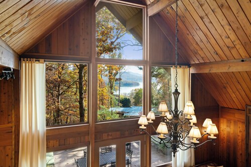 Lake Chatuge Mountain home with beautiful lake and mountain views.