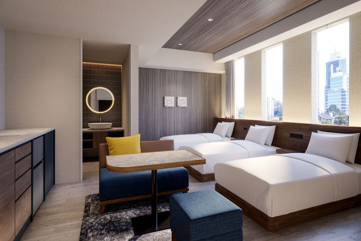 Quarto triplo luxo | Wi-Fi de cortesia, roupa de cama