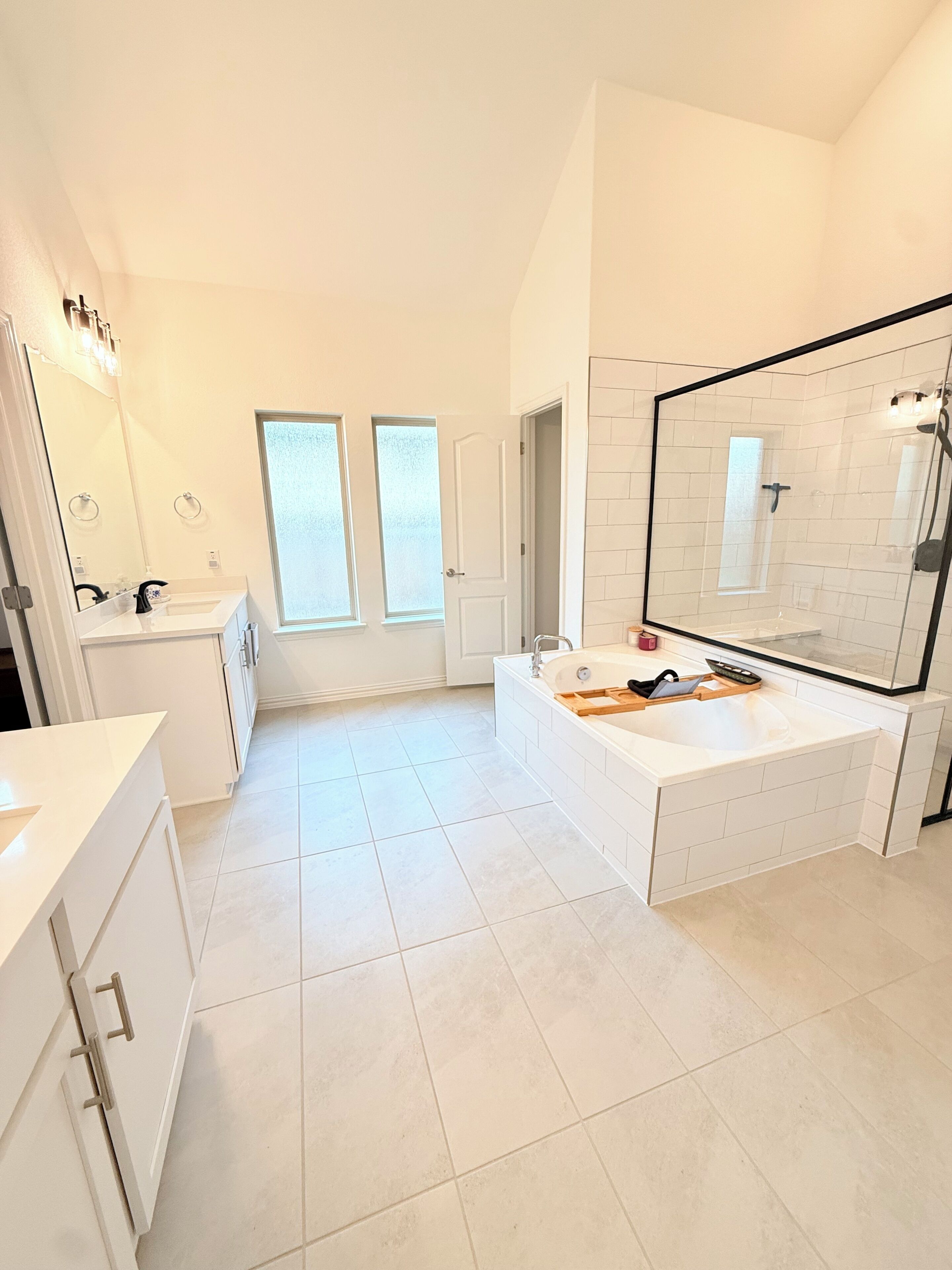 Hair dryer, bidet, towels, soap