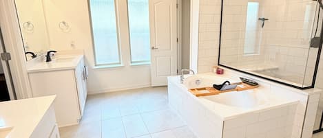 Hair dryer, bidet, towels, soap