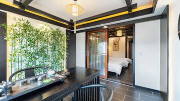 Quarto duplo com design assinado | Sacada