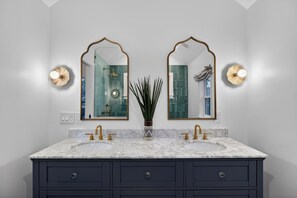 Bathroom - Luxe Isle of Palms Retreat • Pool + Firepit + Outdoor Lounge | Sparrow Haus (Isle Of Palms)