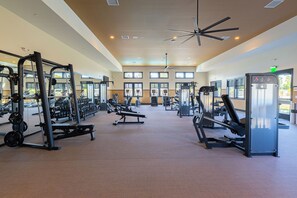 Fitness facility - Pet-Friendly Modern Escape Near Coachella | Resort Pool + Hot Tub + Firepit (Thermal)