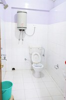 Shower, rainfall showerhead, slippers, bidet
