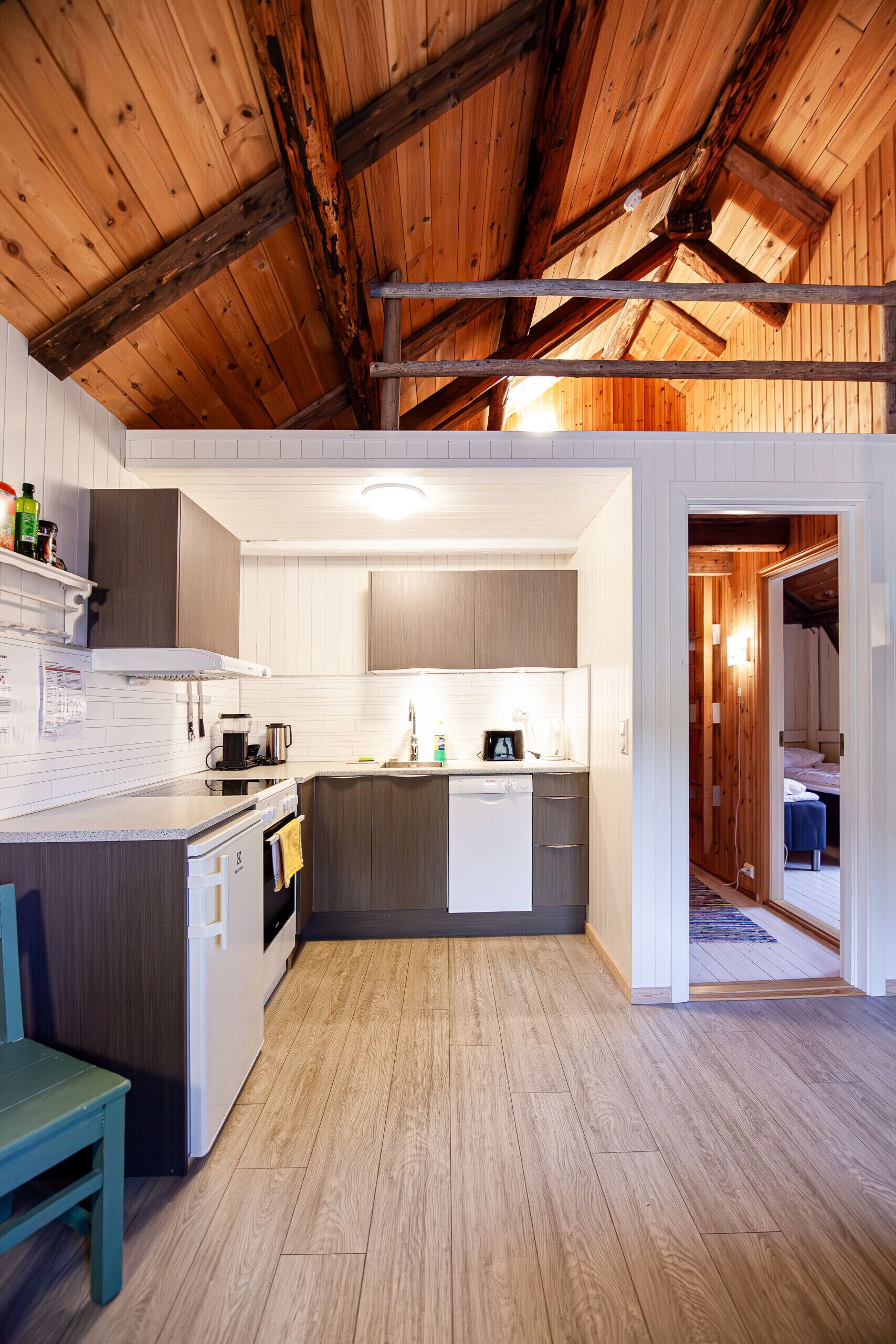 Fridge, oven, dishwasher, coffee/tea maker