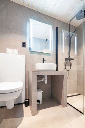 Douche, serviettes fournies