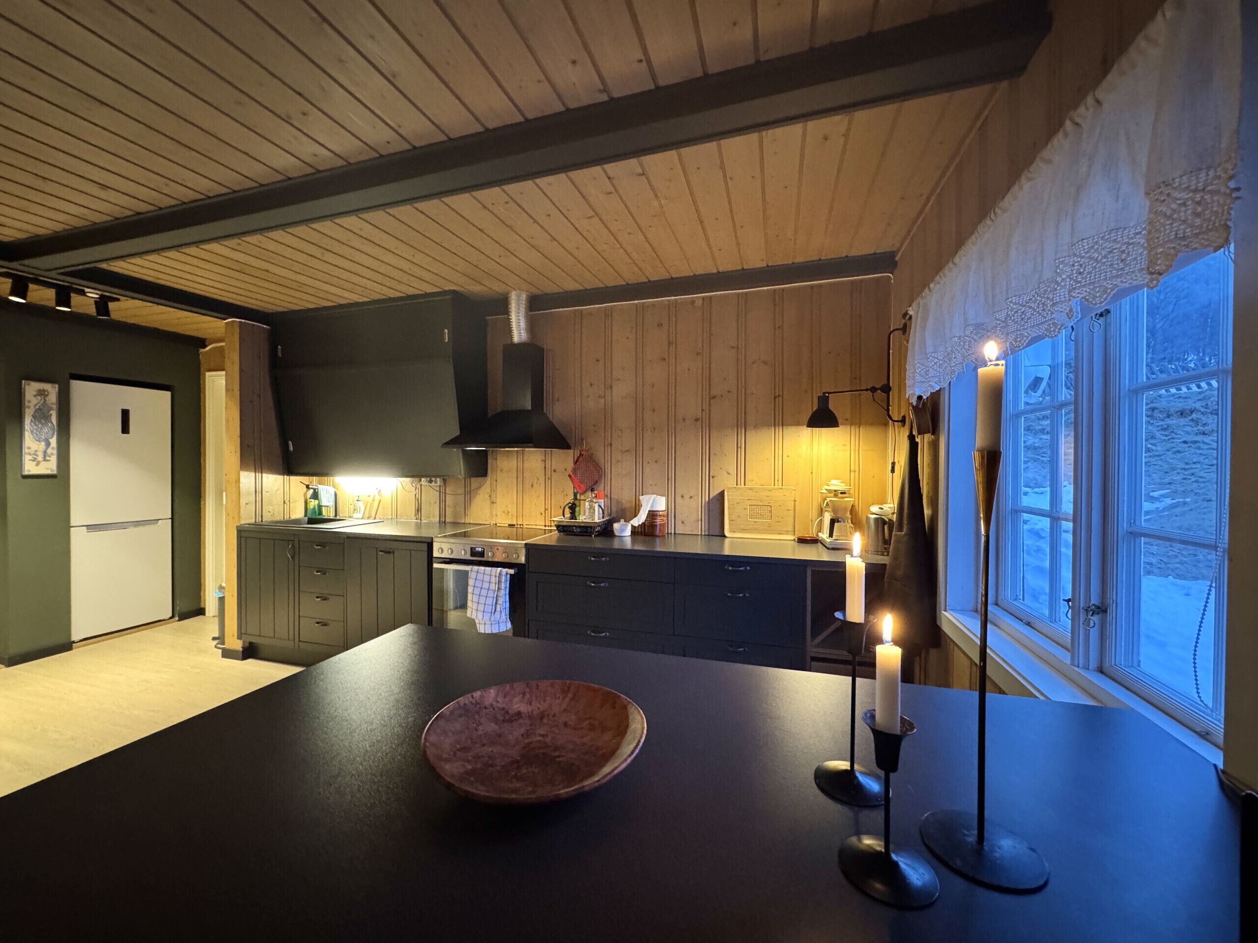 Fridge, oven, dishwasher, coffee/tea maker