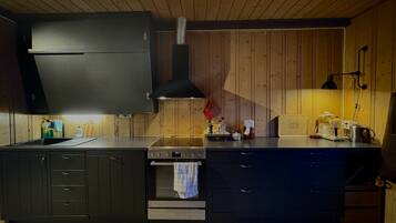 Fridge, oven, dishwasher, coffee/tea maker