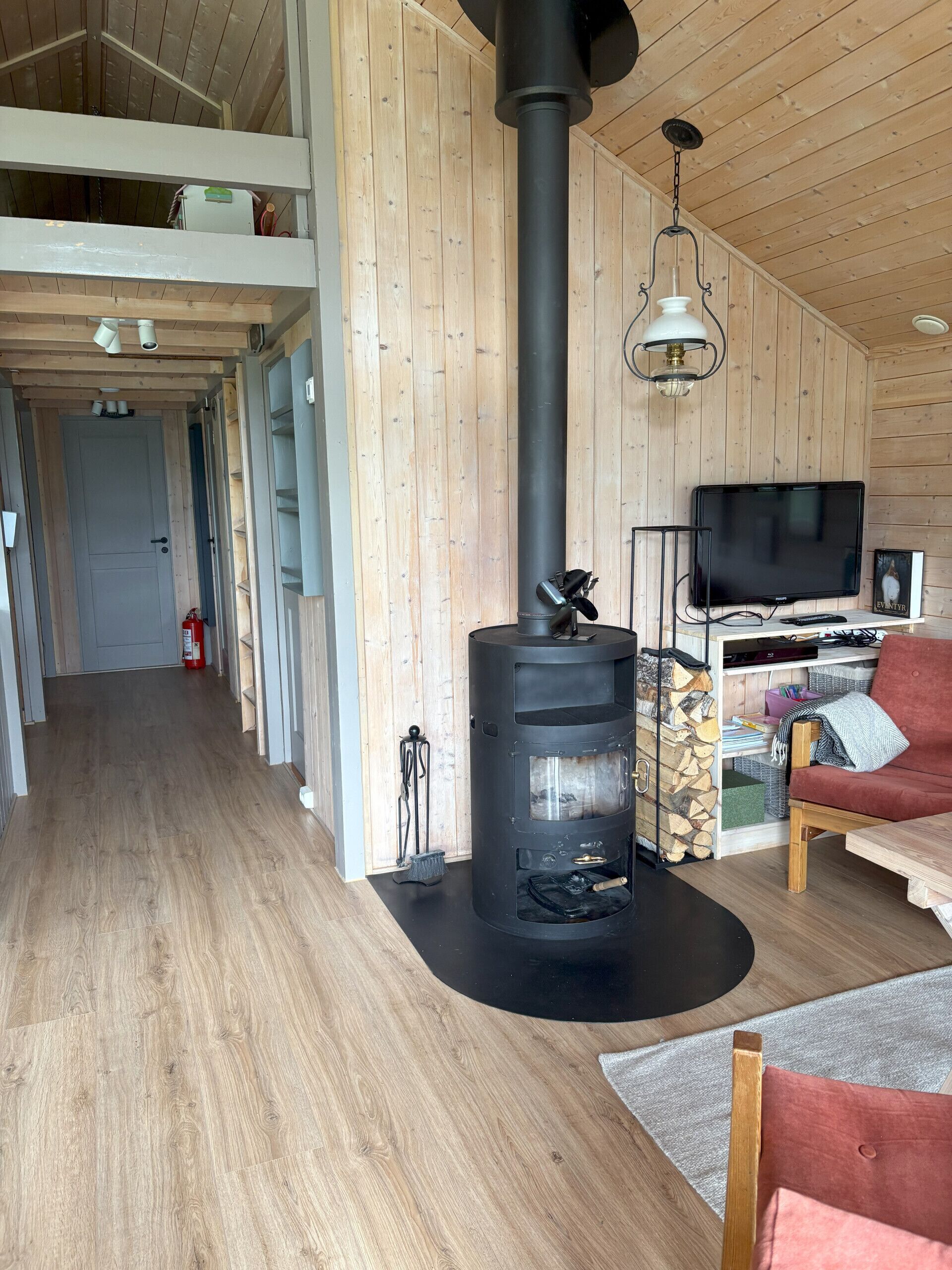 Fernseher, Kamin