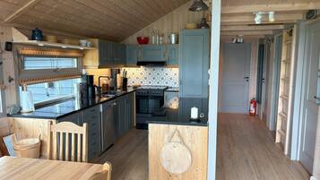 Fridge, oven, dishwasher, coffee/tea maker