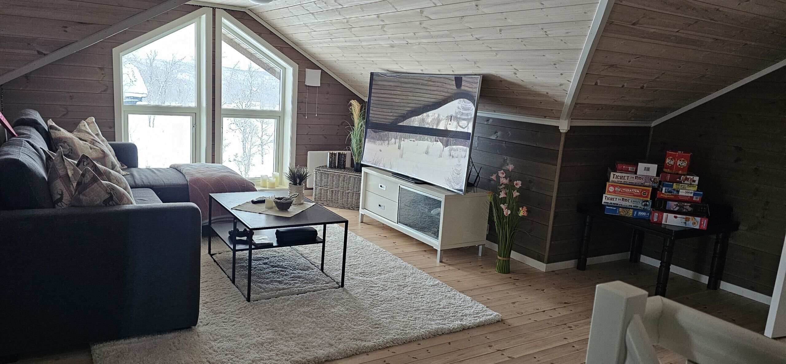 Fernseher, Kamin