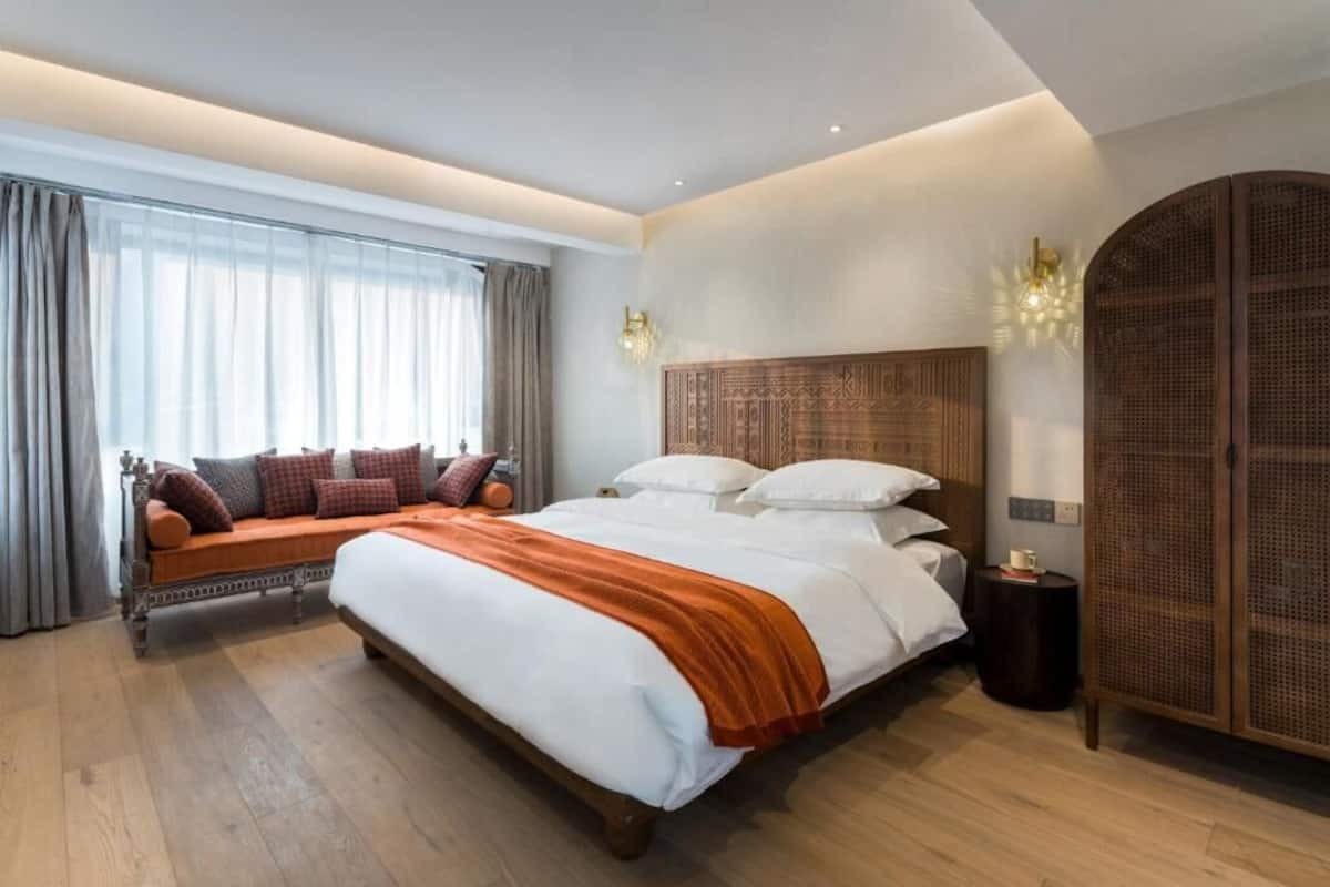 Habitación doble romántica, patio, vista a la ciudad