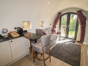 Living area - The Hazel Hobbit Pod, Cowbridge (Cowbridge)