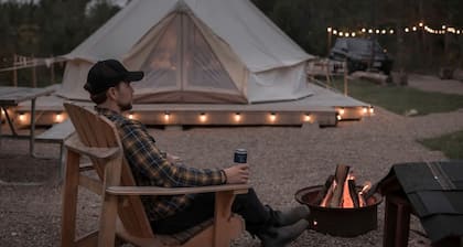 Intimate Luxurious Bell Tent with Fire Pit in Ontario
