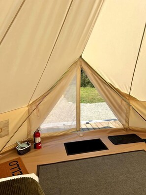 Interior - Intimate Luxurious Bell Tent with Fire Pit in Ontario (Northern Bruce Peninsula)