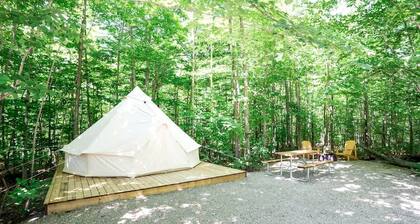 Secluded Chic: Stylish Bell Tent Glamping Escape in Ontario's Natural Splendor