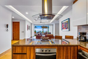 Fridge, microwave, oven, stovetop - Exceptional waterfront condo with pool, balcony, fitness area, & W/D (Puerto Vallarta)