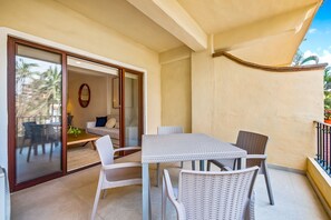 Outdoor dining - Marina condo near golf course, beach, & dining with pool & tennis courts (Puerto Vallarta)