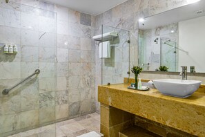 Shower, hair dryer, towels - Stylish suite with WiFi,  hot tub, gym access, heated pool & terraces (Puerto Vallarta)