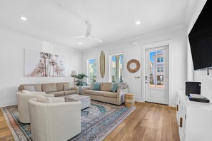 Living area - Luxury Beachside Home, 50 Steps To Beach, Gorgeous Pool, Gulf View, Sleeps 14 (Orange Beach)