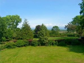 A grassy field with trees and a clear sky. - Carreg Rhys, Malltraeth (Bodorgan)