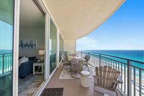 Outdoor dining - Aqua Escape! Beachfront Condo with 11th Floor Views! (Panama City Beach)