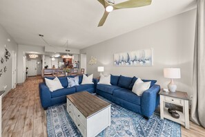 Living area - Aqua Escape! Beachfront Condo with 11th Floor Views! (Panama City Beach)