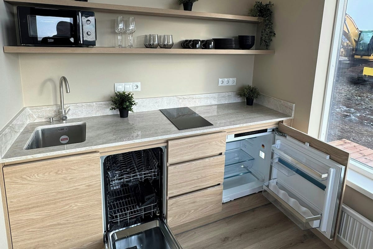 Chambre Double, balcon, vue montagne | Coin cuisine privé