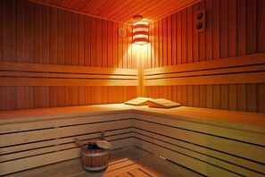 Sauna - Modern 2-bedroom executive apartment at the Zuidas, Amsterdam-South (Amsterdam)