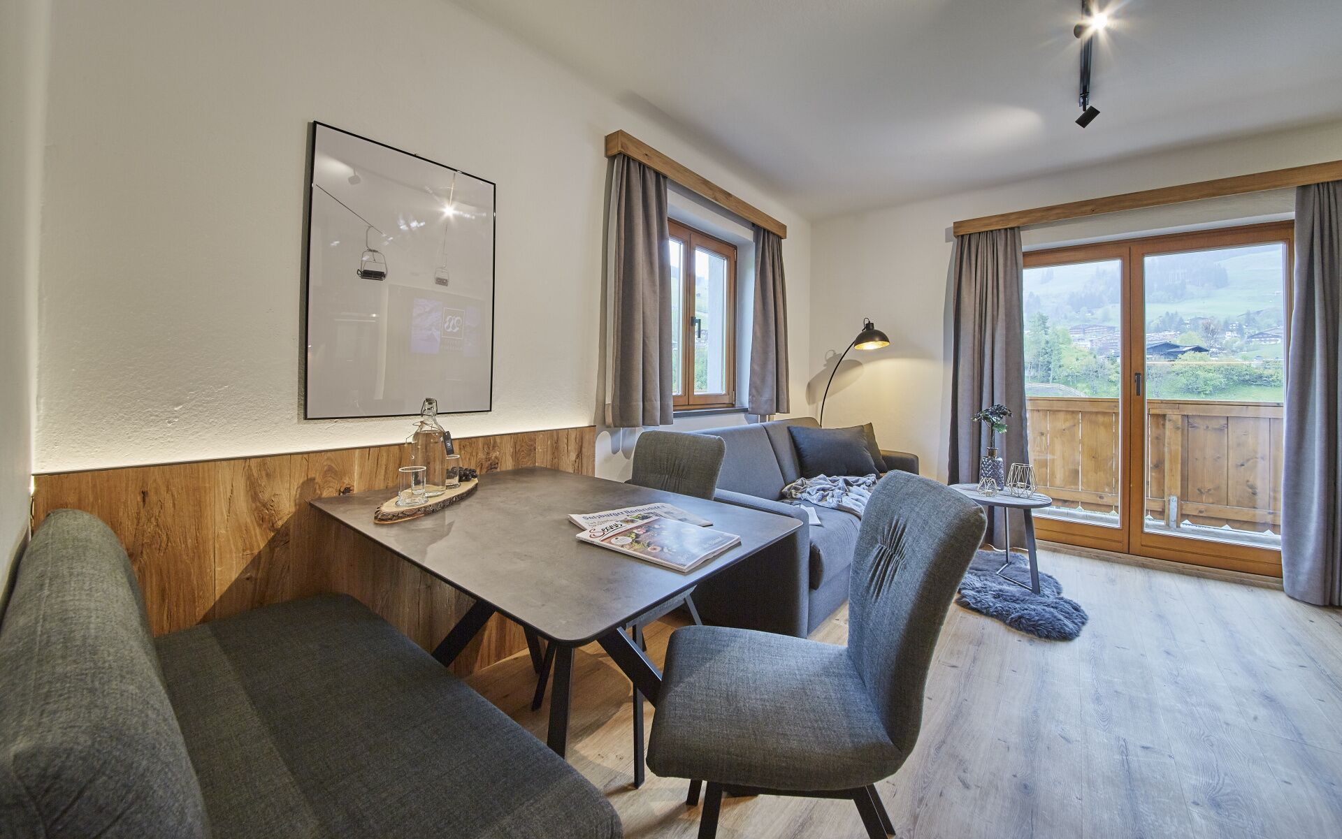 Grand Condo, Balcony, Mountain View | Living area