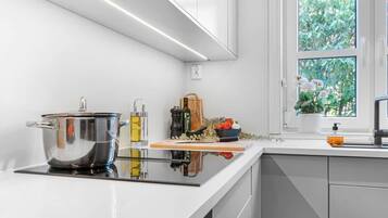 Kühlschrank, Mikrowelle, Ofen, Herdplatte