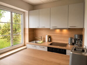 Deluxe-Apartment | Eigene Küche | Kühlschrank, Herdplatte, Toaster, Kochgeschirr/Geschirr/Besteck