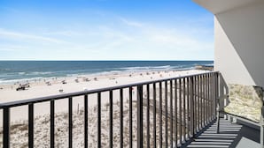 A balcony with a view of a beach and ocean. - Island Sunrise 464 by Liquid Life (Gulf Shores)