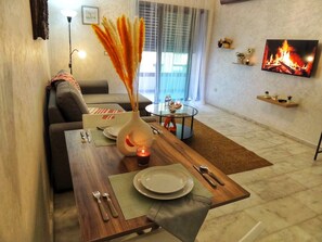 Apartment, 1 Bedroom | Dining room - Waterfront, Free Parking, Comfort & Style (Mohammedia)