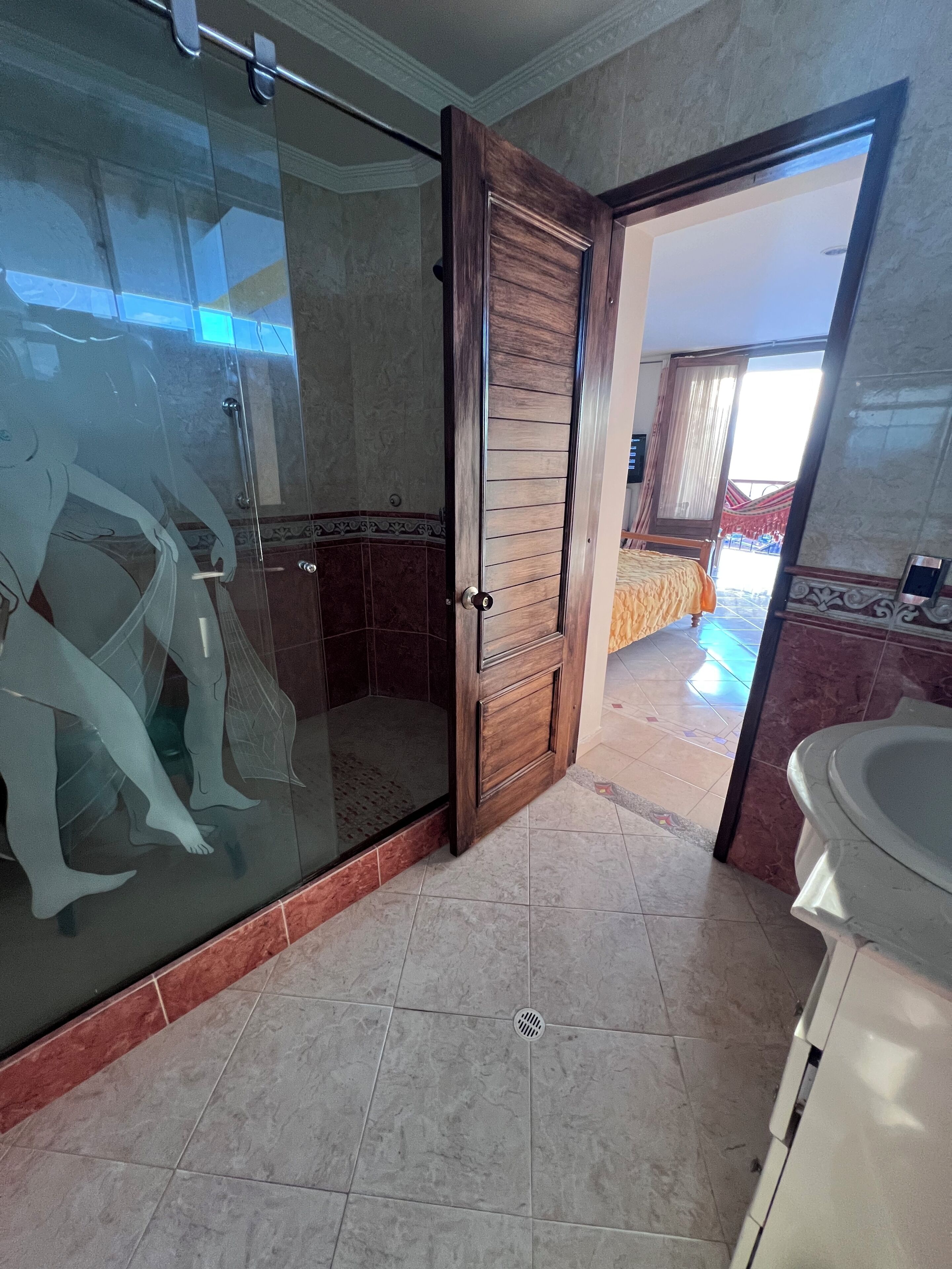Shower, toilet paper