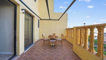 Maison en rangée Deluxe, balcon, vue sur le jardin | Terrasse/patio