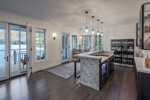 Microwave, oven, stovetop, dishwasher - SUNAPEE LAKEFRONT! New 6-Bedroom Lake House, deepwater dock 180 ft. of shoreline (Newbury)