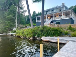 Exterior - SUNAPEE LAKEFRONT! New 6-Bedroom Lake House, deepwater dock 180 ft. of shoreline (Newbury)